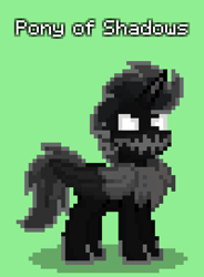 Size: 600x816 | Tagged: safe, imported from derpibooru, pony of shadows, pony, pony town, fake alicorn, green background, simple background, solo
