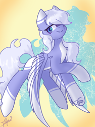 Size: 1080x1440 | Tagged: safe, artist:flower-black, imported from derpibooru, oc, oc:cloudsky cirrus, pegasus, pony, abstract background, coat markings, flying, looking at you, pale belly, solo, spread wings, wings