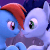 Size: 50x50 | Tagged: artist needed, safe, imported from derpibooru, rainbow dash, soarin', pegasus, pony, 3d, animated, female, flying, gif, gif for breezies, icon, kiss on the lips, kissing, looking at each other, looking at someone, male, mare, picture for breezies, shipping, smiling, smiling at each other, soarindash, source filmmaker, stallion, straight