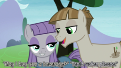 Size: 1280x720 | Tagged: safe, edit, edited screencap, imported from derpibooru, screencap, maud pie, mudbriar, earth pony, pony, the maud couple, 2023, amy farrah fowler, dialogue, duo, female, looking at each other, looking at someone, male, mare, maudbriar, may, sheldon cooper, shipping, smiling, smiling at each other, stallion, straight, the big bang theory, when she smiles, youtube link in the description