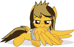 Size: 7855x5000 | Tagged: safe, artist:jhayarr23, imported from derpibooru, pegasus, pony, alex gaskarth, all time low, butt fluff, cheek fluff, clothes, commission, dyed mane, dyed tail, ear fluff, grooming, hoof fluff, lying down, male, ponified, preening, prone, shirt, simple background, solo, spread wings, stallion, t-shirt, tail, tail feathers, transparent background, underhoof, wings, ych result