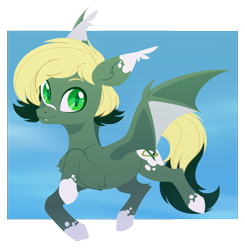 Size: 3000x3058 | Tagged: safe, artist:belka-sempai, imported from derpibooru, oc, oc only, oc:inex code, bat pony, pony, bat ponified, bat wings, colored wings, cute, fangs, flying, male, race swap, simple background, solo, species swap, spread wings, tail, two toned mane, two toned tail, two toned wings, wings