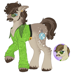 Size: 1000x1000 | Tagged: safe, artist:kazmuun, imported from derpibooru, dance fever, earth pony, pony, clothes, cutie mark, facial hair, glasses, moustache, sideburns, simple background, solo, sunglasses, transparent background