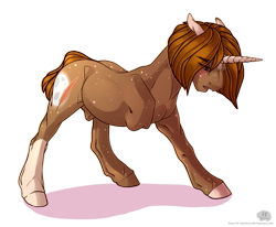 Size: 1302x1072 | Tagged: safe, artist:11-shadow, imported from derpibooru, oc, oc only, pony, unicorn, amputee, blushing, nudity, sheath, simple background, solo, transparent background