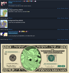 Size: 2024x2140 | Tagged: safe, edit, edited screencap, imported from derpibooru, screencap, pony, unicorn, 20 dollar bill, alphabittle blossomforth, derpibooru comments, dollars, episode needed, g5, my little pony: tell your tale