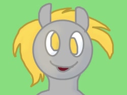 Size: 480x360 | Tagged: safe, derpibooru exclusive, imported from derpibooru, derpy hooves, pegasus, pony, digital art, green background, simple background, smiling, solo