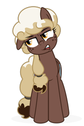 Size: 2194x3291 | Tagged: safe, artist:besttubahorse, imported from derpibooru, oc, oc only, oc:sweet mocha, pegasus, female, freckles, frustrated, one ear down, simple background, solo, transparent background, vector