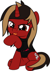 Size: 3568x5000 | Tagged: safe, artist:jhayarr23, imported from derpibooru, pony, unicorn, all time low, behaving like a cat, clothes, commission, dyed mane, dyed tail, emo, fluffy, grooming, horn, jack barakat, licking, male, ponified, raised hoof, shirt, simple background, sitting, solo, stallion, t-shirt, tail, tongue out, transparent background, ych result