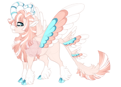 Size: 3500x2500 | Tagged: safe, artist:gigason, imported from derpibooru, oc, oc only, oc:tranquil topaz, alicorn, pony, cloven hooves, colored wings, curved horn, female, horn, mare, multicolored wings, simple background, solo, tail wings, transparent background, wings