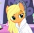 Size: 960x925 | Tagged: safe, applejack, earth pony, pony, bathrobe, clothes, female, freckles, lidded eyes, loose hair, mare, missing accessory, raised eyebrow, robe, solo, spa