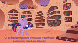 Size: 2048x1137 | Tagged: safe, artist:benpictures1, imported from ponybooru, twilight sparkle, alicorn, pony, comic:gem of mysteries, comic, cute, female, flower, flower in ear, flower in hair, golden oaks library, mare, solo, twiabetes, twilight sparkle (alicorn)