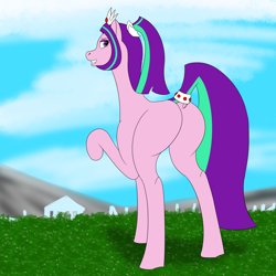 Size: 2000x2000 | Tagged: safe, artist:saintgryphonii, imported from derpibooru, aria blaze, pony, butt, dock, female, mare, plot, solo, tail, tail aside