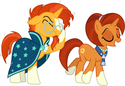 Size: 4326x3000 | Tagged: safe, artist:cloudy glow, imported from derpibooru, stellar flare, sunburst, pony, the parent map, .ai available, facehoof, simple background, transparent background, vector