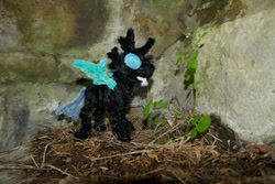 Size: 1024x683 | Tagged: safe, alternate version, artist:malte279, imported from derpibooru, part of a set, changeling, chenille, chenille stems, chenille wire, craft, irl, part of a series, photo, pipe cleaner sculpture, pipe cleaners, solo
