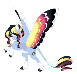 Size: 5100x4900 | Tagged: safe, artist:gigason, imported from derpibooru, oc, oc only, oc:color blast, pegasus, pony, absurd resolution, colored wings, female, mare, multicolored wings, offspring, parent:rainbow dash, simple background, solo, transparent background, wings