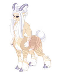 Size: 2930x3600 | Tagged: safe, artist:gigason, imported from derpibooru, oc, oc only, oc:sandy, centaur, taur, ear cleavage, female, offspring, parent:lord tirek, simple background, solo, transparent background