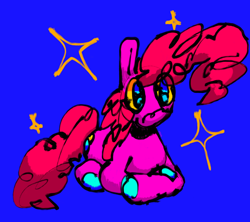 Size: 1128x1000 | Tagged: safe, artist:maggot, imported from derpibooru, pinkie pie, earth pony, pony, blue background, crossed arms, hooves, neon, simple background, solo