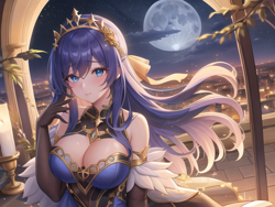 Size: 1920x1440 | Tagged: safe, imported from derpibooru, princess luna, human, ai content, ai generated, anime, anime style, background, breasts, busty princess luna, generator:stable diffusion, humanized, sexy, solo