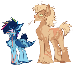 Size: 2400x2080 | Tagged: safe, artist:grubgruel, imported from twibooru, applejack, rainbow dash, earth pony, pegasus, pony, alternate design, appledash, female, image, lesbian, male, mare, png, redesign, scar, shipping, simple background, stallion, straight, tranny, trans rainbow dash, transgender, transparent background, transsexual, unshorn fetlocks