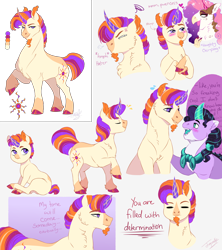 Size: 4000x4500 | Tagged: safe, artist:theartfox2468, oc, oc:athena, oc:solar flare, offspring, parent:starlight glimmer, parent:sunburst, parents:starburst