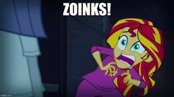 Size: 896x500 | Tagged: safe, edit, edited screencap, imported from derpibooru, screencap, maud pie, sunset shimmer, equestria girls, rainbow rocks, caption, image macro, scooby doo, shaggy rogers, text