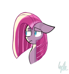 Size: 1147x1238 | Tagged: safe, artist:lydia, imported from derpibooru, pinkie pie, earth pony, pony, blue eyes, head only, light, pinkamena diane pie, sad, simple background, solo, straight mane, transparent background