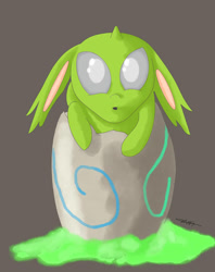 Size: 796x1004 | Tagged: safe, artist:chrislang89, imported from derpibooru, changeling, egg, green changeling, hatching