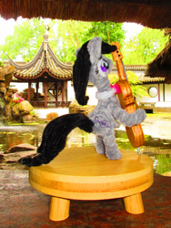 Size: 2571x3428 | Tagged: safe, alternate version, artist:malte279, imported from derpibooru, part of a set, octavia melody, pony, bow (instrument), cello, cello bow, chenille, chenille stems, chenille wire, craft, irl, musical instrument, part of a series, photo, pipe cleaner sculpture, pipe cleaners, solo