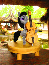 Size: 1280x1707 | Tagged: safe, alternate version, artist:malte279, imported from derpibooru, part of a set, octavia melody, pony, bow (instrument), cello, cello bow, chenille, chenille stems, chenille wire, craft, irl, musical instrument, part of a series, photo, pipe cleaner sculpture, pipe cleaners, solo