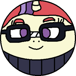 Size: 279x279 | Tagged: safe, artist:mega-poneo, imported from derpibooru, moondancer, unicorn, ball, balldancer, clothes, female, glasses, mare, morph ball, simple background, sweater, transparent background