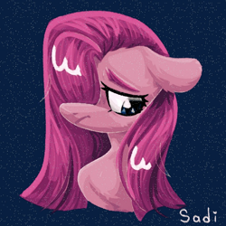 Size: 720x720 | Tagged: safe, artist:sadi, imported from derpibooru, pinkie pie, earth pony, pony, pinkamena diane pie, sad