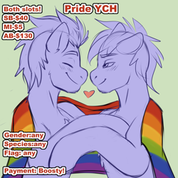 Size: 2000x2000 | Tagged: safe, artist:fkk, imported from derpibooru, oc, pony, advertisement, commission, love, male, pride flag, stallion, ych sketch, your character here