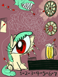 Size: 3000x4000 | Tagged: safe, artist:ja0822ck, imported from derpibooru, earth pony, pony, cider, dart, female, mare, puzzle, target, ufo