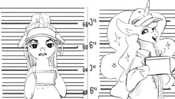 Size: 1920x1080 | Tagged: safe, artist:hierozaki, imported from derpibooru, princess luna, alicorn, pony, barbie mugshot meme, meme, mugshot