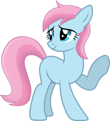 Size: 759x834 | Tagged: safe, artist:tankman, imported from derpibooru, oc, oc only, oc:water lilly, earth pony, pony, blue body, blue eyes, blue skin, female, looking back, pink mane, pink tail, sad face, sad pony, simple background, solo, tail, transparent background, worried