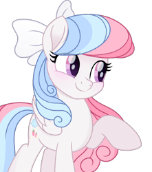 Size: 1080x1223 | Tagged: safe, artist:cstrawberrymilk, imported from derpibooru, oc, oc only, oc:strawberry dream, pegasus, pony, bow, cute, female, hair bow, mare, movie accurate, ocbetes, raised hoof, simple background, smiling, solo, transparent background