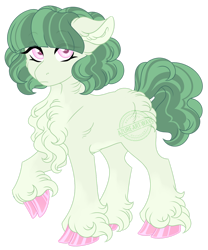 Size: 1024x1228 | Tagged: safe, artist:azure-art-wave, imported from derpibooru, oc, oc only, oc:peridot pearl, earth pony, pony, cloven hooves, female, magical lesbian spawn, mare, offspring, parent:fleur-de-lis, parent:marble pie, simple background, solo, transparent background, unshorn fetlocks