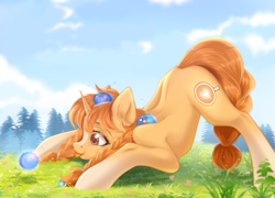 Size: 2487x1794 | Tagged: safe, artist:kawipie, imported from derpibooru, oc, oc only, oc:morning latte, pony, unicorn, :p, blaze (coat marking), braid, braided pigtails, braided tail, coat markings, cute, detailed background, facial markings, female, mare, nature, pigtails, socks (coat markings), solo, tail, tongue out