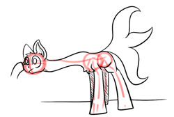 Size: 1128x757 | Tagged: safe, artist:cotarsis, imported from derpibooru, oc, earth pony, pony, aggie.io, long tail, sketch, solo, tail