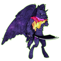 Size: 991x1000 | Tagged: safe, artist:burgeredagent, imported from derpibooru, changeling, diamond dog, hybrid, amputee, bec noir, clothes, homestuck, horn, jewelry, ring, simple background, solo, sword, torn clothes, transparent background, unicorn horn, weapon, wings