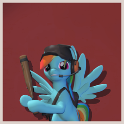 Size: 2260x2257 | Tagged: safe, artist:xafilah, imported from derpibooru, rainbow dash, pegasus, pony, 3d, solo, team fortress 2
