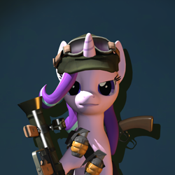 Size: 2160x2160 | Tagged: safe, artist:xafilah, imported from derpibooru, starlight glimmer, pony, unicorn, 3d, solo, team fortress 2