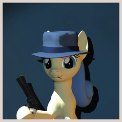 Size: 2260x2259 | Tagged: safe, artist:xafilah, imported from derpibooru, bon bon, sweetie drops, earth pony, pony, 3d, cigarette, solo, team fortress 2