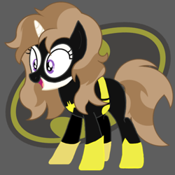 Size: 720x720 | Tagged: artist needed, safe, imported from derpibooru, oc, oc:fluffymarsh, bat signal, batman, batman the animated series, batwoman, boots, clothes, costume, dc comics, female, gloves, happy, latex, latex suit, mare, mask, masked, purple eyes, shoes, silly, superhero, superhero costume
