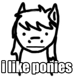 Size: 264x278 | Tagged: safe, imported from twibooru, earth pony, pony, :|, all lowercase, asdfmovie, earthponyoc, image, meme, monochrome, needs more jpeg, ponified, ponified meme, reaction image, text