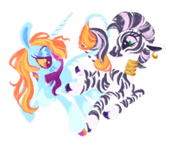 Size: 1280x1084 | Tagged: safe, artist:webkinzworldz, imported from derpibooru, sassy saddles, zecora, pony, unicorn, zebra, crack shipping, duo, ear piercing, earring, female, jewelry, leonine tail, lesbian, neck rings, piercing, shipping, simple background, tail, transparent background