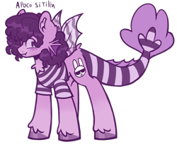 Size: 3000x2500 | Tagged: safe, artist:mxmx fw, imported from derpibooru, oc, oc only, oc:stripe, half-siren, hybrid, pegasus, pony, siren, chest fluff, clothes, curly hair, fangs, fish tail, looking at you, shirt, simple background, solo, spanish, tail, transparent background, unshorn fetlocks