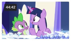 Size: 888x522 | Tagged: source needed, safe, imported from derpibooru, screencap, spike, twilight sparkle, alicorn, dragon, pony, season 7, shadow play, confused, cutie map, duo, duo male and female, female, male, mare, open mouth, open smile, smiling, throne, timestamp, twilight sparkle (alicorn), twilight's castle