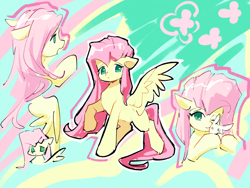 Size: 2160x1620 | Tagged: safe, artist:lendftcn, imported from derpibooru, angel bunny, fluttershy, pegasus, pony, rabbit, abstract background, animal, cuddling, female, mare, no pupils