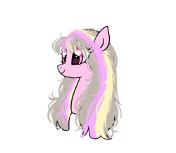 Size: 1024x892 | Tagged: safe, artist:petaltwinkle, imported from derpibooru, oc, oc only, oc:petal twinkle, pegasus, pony, bust, female, mare, simple background, smiling, solo, white background